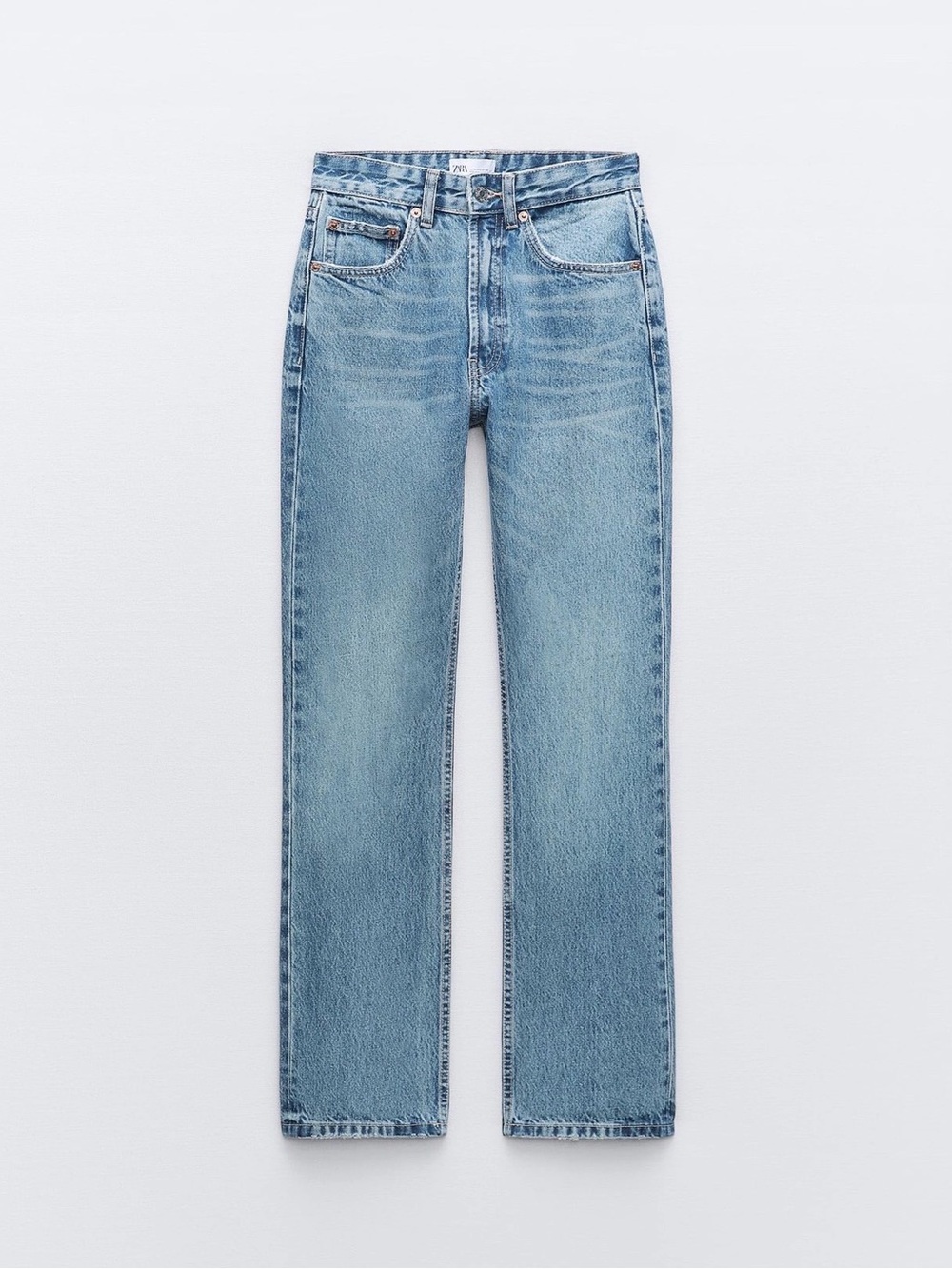 Zara Light Blue Straight-Leg Women's Jeans